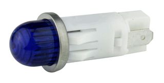VCC / VISUAL COMMUNICATIONS COMPANY 1092QA6-125VAC LED Panel Mount Indicator, Blue, 125 VAC, 12.7 mm, 25 mA, 3.2 cd