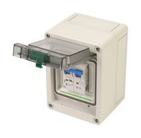 OMEGA EK002 Plastic Enclosure, DIN Rail, Polycarbonate, 130 mm, 94 mm, 93 mm, IP65
