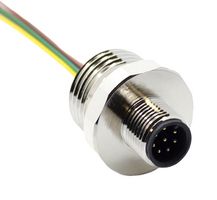 MUELLER ELECTRIC AI-T00216 Sensor Cable, A Coded, 1/2"-14 NPT, M12 Plug, Free End, 8 Positions, 300 mm, 11.8 "