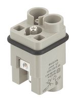 HARTING 09120022651 Heavy Duty Connector, Han Q Series, Insert, 2+PE Contacts, 3A, Plug, Screw Pin