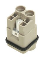 HARTING 09120022751 Heavy Duty Connector, Han Q Series, Insert, 2+PE Contacts, 3A, Receptacle, Screw Socket