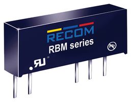 RECOM POWER RBM-0505D Isolated Through Hole DC/DC Converter, Micro SIP, 1:1, 1 W, 2 Output, 5 V