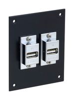 L-COM USP2ECF-UAASB Patch Panel, USB A/A Coupler, 2 Ports