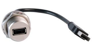 MULTICOMP PRO MP002427 USB Cable, Type A Plug to Type A Receptacle, 200 mm, 7.9 ", USB 2.0, Black