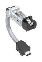 AMPHENOL COMMUNICATIONS SOLUTIONS DRPC51A001A40 Ethernet Cable, Cat6a, IX Type A Plug to 45° RJ45 Plug, SFTP (Screened Foiled Twisted Pair), Gray
