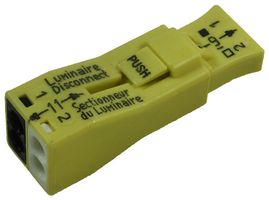 WAGO 873-902 Luminaire Disconnect Connectors - 2-Pole Yellow, 25-Pack For Lighting Fixtures