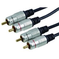 MULTICOMP PRO PSG00795 Audio / Video Cable Assembly, RCA/Phono Plugs (2), Dual RCA Plug x 2, 9 ft, 2.74 m, Black