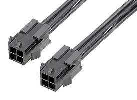 MOLEX 214757-1042 Cable Assembly, Micro-Fit 3.0 Plug to Micro-Fit 3.0 Plug, 4 Positions, 3 mm, 2 Row, 300 mm