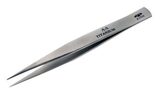 AVEN 18013TT Tweezers, Precision, Style AA, Straight/Pointed, 130mm Overall Length, Titanium