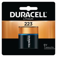 DURACELL DL223ABPK Battery, 6 V, CR-P2, Lithium Manganese Dioxide, Flat Recessed, 1