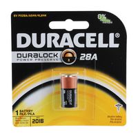 DURACELL PX28A Battery, 6 V, Alkaline, Raised Positive and Flat Negative, 1