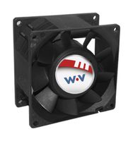 WAKEFIELD THERMAL DC0803812M2B-2T0 DC Axial Fan, 12 V, Square, 80 mm, 38 mm, Ball Bearing, 78.8 CFM
