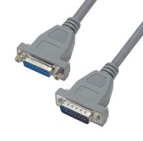 L-COM CSM15MF-15 Computer Cable, D Sub 15 Position Plug, D Sub 15 Position Receptacle, 15 ft, 4.6 m, Gray