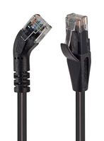 L-COM TRD645LBLK-1 Ethernet Cable, Cat6, 45° RJ45 Plug to RJ45 Plug, UTP (Unshielded Twisted Pair), Black, 304.8 mm