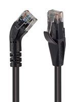 L-COM TRD645LBLK-10 Ethernet Cable, Cat6, 45° RJ45 Plug to RJ45 Plug, UTP (Unshielded Twisted Pair), Black, 3.05 m