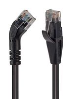 L-COM TRD645LBLK-5 Ethernet Cable, Cat6, 45° RJ45 Plug to RJ45 Plug, UTP (Unshielded Twisted Pair), Black, 1.5 m