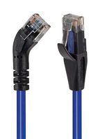 L-COM TRD645LBLU-7 Ethernet Cable, Cat6, 45° RJ45 Plug to RJ45 Plug, UTP (Unshielded Twisted Pair), Blue, 2.1 m