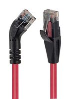 L-COM TRD645LRED-3 Ethernet Cable, Cat6, 45° RJ45 Plug to RJ45 Plug, UTP (Unshielded Twisted Pair), Red, 914.4 mm