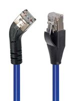 L-COM TRD645LSBLU-10 Ethernet Cable, Cat6, 45° RJ45 Plug to RJ45 Plug, FTP (Foiled Twisted Pair), Blue, 3.05 m, 10 ft