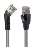 L-COM TRD645LSGRY-3 Ethernet Cable, Cat6, 45° RJ45 Plug to RJ45 Plug, FTP (Foiled Twisted Pair), Gray, 914.4 mm, 3 ft