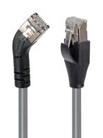 L-COM TRD645LSGRY-7 Ethernet Cable, Cat6, 45° RJ45 Plug to RJ45 Plug, FTP (Foiled Twisted Pair), Gray, 2.1 m, 7 ft