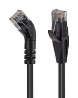 L-COM TRD645RBLK-3 Ethernet Cable, Cat6, 45° RJ45 Plug to RJ45 Plug, UTP (Unshielded Twisted Pair), Black, 914.4 mm