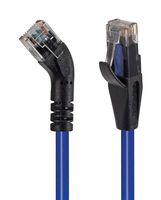 L-COM TRD645RBLU-10 Ethernet Cable, Cat6, 45° RJ45 Plug to RJ45 Plug, UTP (Unshielded Twisted Pair), Blue, 3.05 m