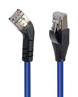 L-COM TRD645RSBLU-10 Ethernet Cable, Cat6, 45° RJ45 Plug to RJ45 Plug, FTP (Foiled Twisted Pair), Blue, 3.05 m, 10 ft
