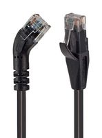 L-COM TRD845LBLK-1 Ethernet Cable, Cat5e, 45° RJ45 Plug to RJ45 Plug, UTP (Unshielded Twisted Pair), Black, 304.8 mm
