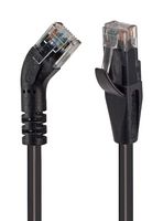 L-COM TRD845LBLK-10 Ethernet Cable, Cat5e, 45° RJ45 Plug to RJ45 Plug, UTP (Unshielded Twisted Pair), Black, 3.05 m