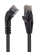 L-COM TRD845LBLK-3 Ethernet Cable, Cat5e, 45° RJ45 Plug to RJ45 Plug, UTP (Unshielded Twisted Pair), Black, 914.4 mm