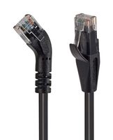 L-COM TRD845RBLK-10 Ethernet Cable, Cat5e, 45° RJ45 Plug to RJ45 Plug, UTP (Unshielded Twisted Pair), Black, 3.05 m