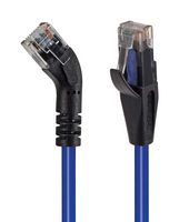 L-COM TRD845RBLU-1 Ethernet Cable, Cat5e, 45° RJ45 Plug to RJ45 Plug, UTP (Unshielded Twisted Pair), Blue, 304.8 mm