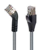 L-COM TRD845RSGRY-7 Ethernet Cable, Cat5e, 45° RJ45 Plug to RJ45 Plug, FTP (Foiled Twisted Pair), Gray, 2.1 m, 7 ft