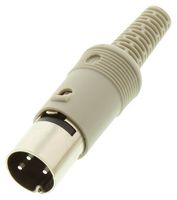 HIRSCHMANN MAS 30 DIN Audio / Video Connector, 3 Contacts, Plug, Cable Mount, Solder, Tin Plated Contacts
