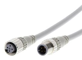 OMRON INDUSTRIAL AUTOMATION XS2WD421D81F Sensor Cable, M12 Plug, M12 Receptacle, 4 Positions, 2 m, 6.6 ft, XS2W Series