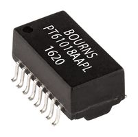BOURNS PT61018PEL Ethernet & LAN Transformer, 10/100 Base-T, 1 Port, 1CT:1CT, 350 µH, 1.5 kV, Surface Mount