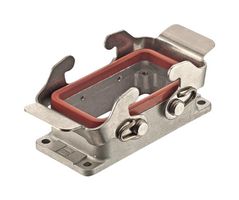 HARTING 09628100391 Heavy Duty Connector, Low Profile, Base, Bulkhead Mount, Aluminum Body, 2 Lever, 10B