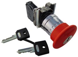 SCHNEIDER ELECTRIC XB4BS9442 Emergency Stop Switch, SPST-NC, Push-Key Release, Screw Clamp, 6 A, 120 V