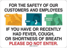 BRADY 170174 Safety Sign, Coronavirus General Safety Information