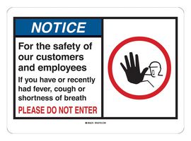 BRADY 170196 Safety Sign, Coronavirus General Safety Information