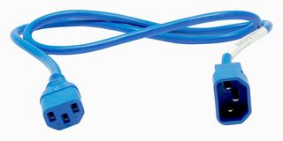 MULTICOMP PRO GW-151752 Mains Power Cord, IEC 60320 C14 to IEC 60320 C13, 1 m, 10 A, 250 V, Blue
