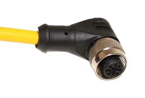 MUELLER ELECTRIC C3D04M006 Sensor Cable, A Coded, 90° M12 Receptacle, Free End, 3 Positions, 6 m, 19.7 ft