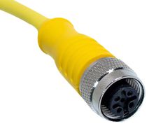 MUELLER ELECTRIC C4C02M006 Sensor Cable, A Coded, M12 Receptacle, Free End, 4 Positions, 6 m, 19.7 ft