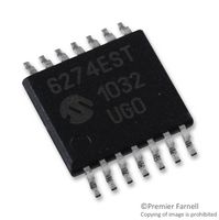 MICROCHIP MCP6274-E/ST Operational Amplifier, Quad, 4 Channels, 2 MHz, 0.9 V/µs, 2V to 6V, TSSOP, 14 Pins