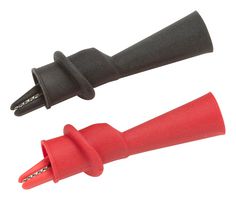 POMONA 6264B/POM Alligator Clip, 7.6 mm Jaw Open, 10A, Black/Red
