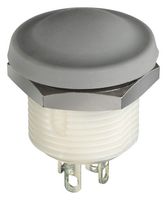 APEM IXP5S14M Industrial Pushbutton Switch, IX Series, 12 mm, SPST-NO, SPST-NC, Momentary, Round Domed, Gray