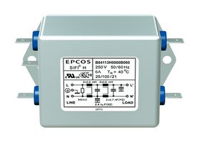TDK B84113H0000B060 Power Line Filter, General Purpose, 250 VAC, 6 A, Single Phase, 2 Stage, Chassis Mount