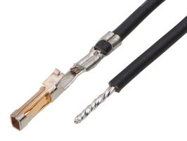 MOLEX 219681-1102 Cable Assembly, SL Crimp Terminal Socket to Free End, 5.9 ft, 150 mm, SL 219681 Series, Black