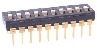 E-SWITCH KAD08LHGT DIP / SIP Switch, 8 Circuits, Raised Slide, Through Hole, SPDT, 24 V, 25 mA